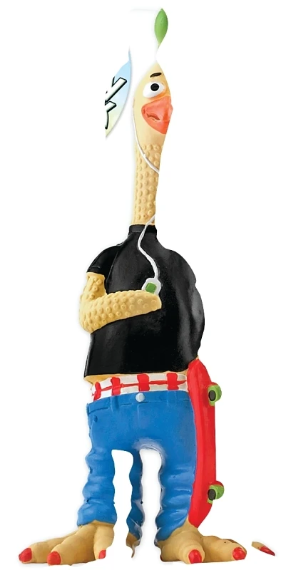 Tony Mohawk Small Latex Chicken Dog Toy