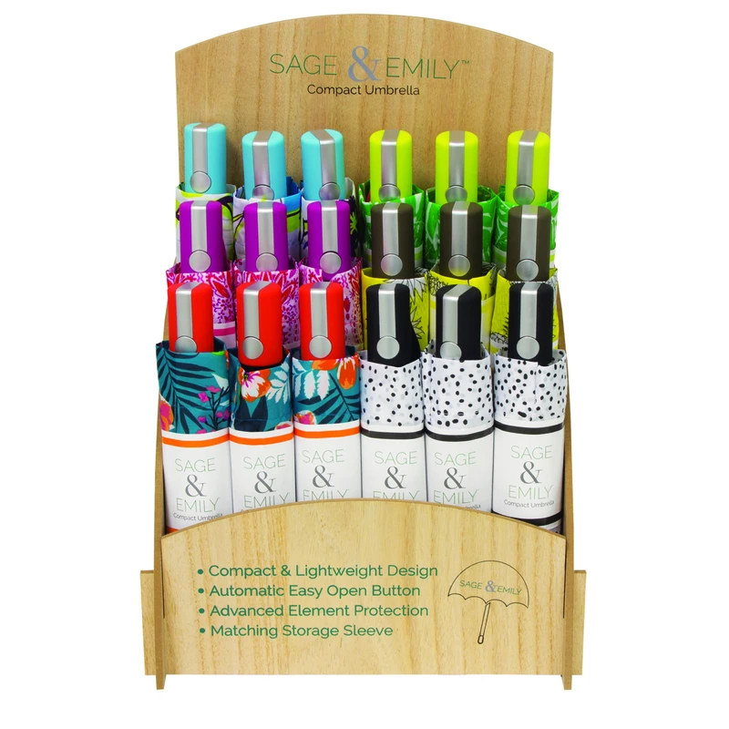 Compact Display Umbrella, 38 In. Diameter, Assorted Colors, Model Umbsg-u24
