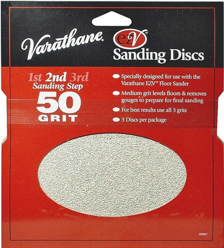 Sanding Discs, For Varathane Ezv Floor Sander, 50-grit, 3-pk.