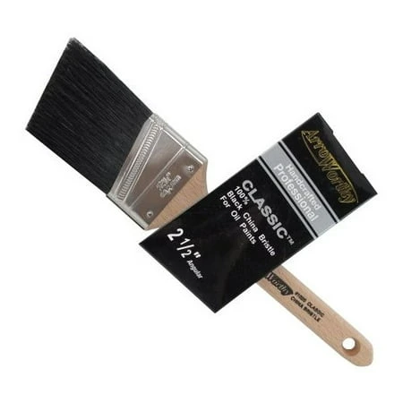 2-1/2" Angular Black China Bristle Paint Brush For Precision Painting