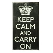 Vintage Style Keep Calm Box Sign - Black Wooden Decor