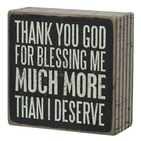 4-inch Square Thank You God Box Sign