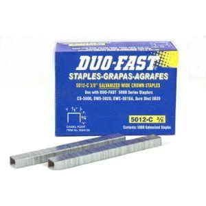 Duo Fast 5012c 20 Gauge Galvanized Staple 1/2-inch Crown X 3/8-inch Length, 5000 Pack