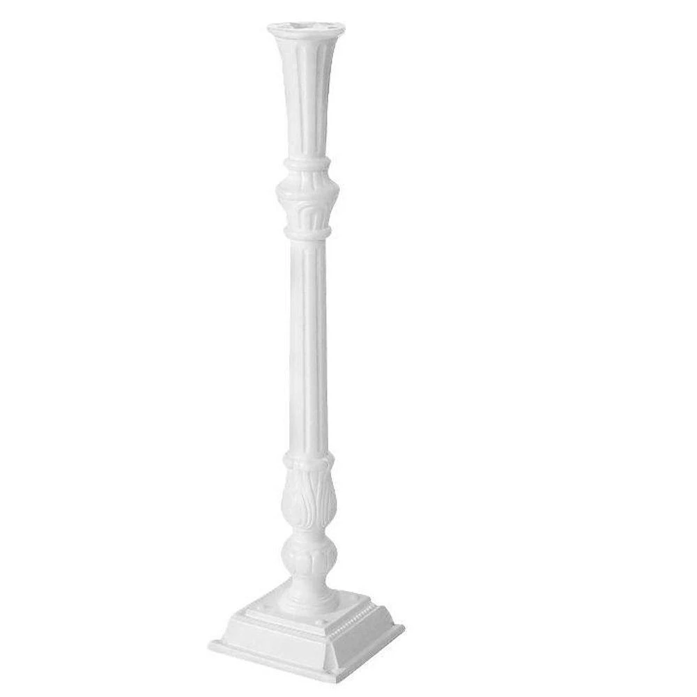 Classic Mailbox Post In White - Model 4890wht By Salsbury Industries