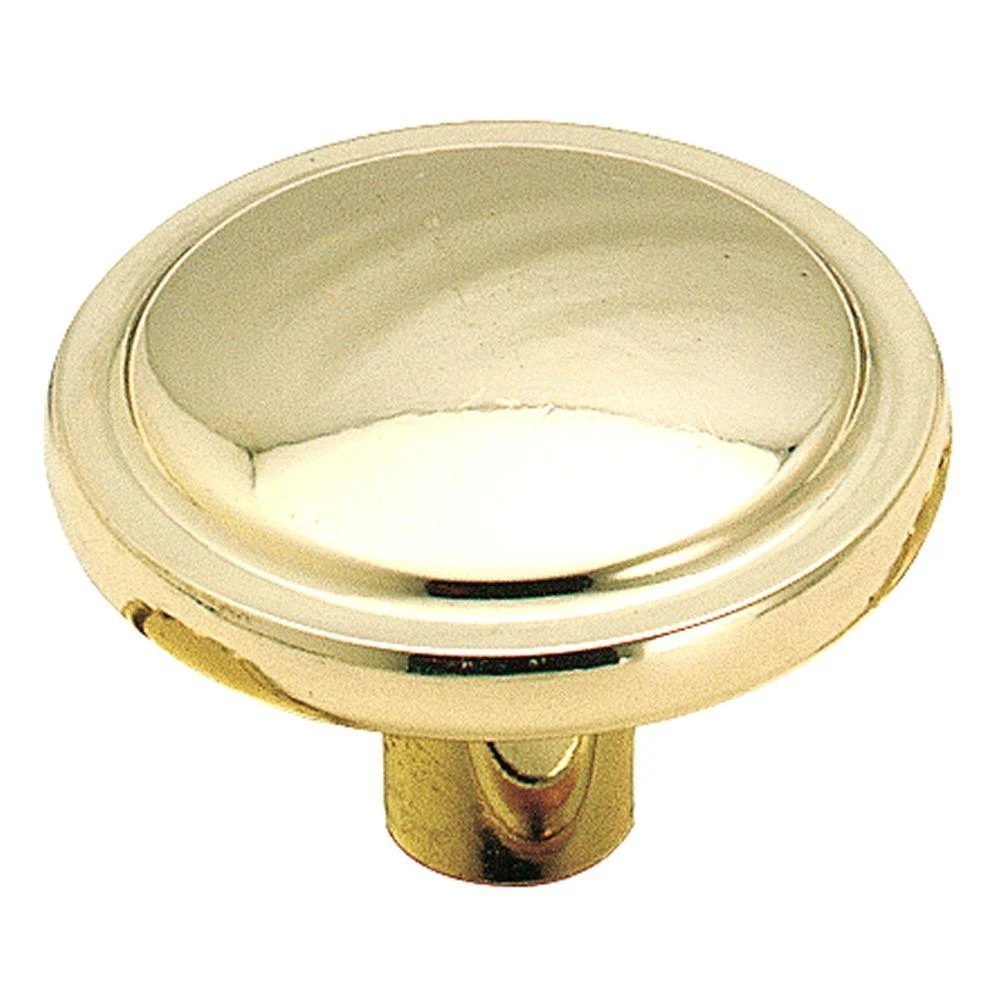 Traditional Classic 1-3/16 Inch Polished Brass Cabinet Knob By Amerock