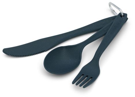 Lexan Three-piece Camp Cutlery Set Durable Lightweight Utensils For Outdoor Use