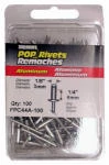 100-pack Medium Aluminum Rivets