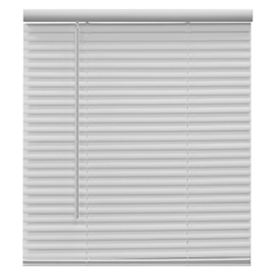 Cordless White Pvc Mini Blinds With Light Filtering 1 Inch Slats, 58 Inches By 64 Inches
