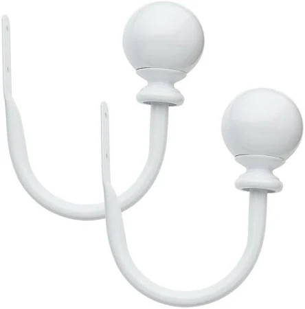 White Ball Drapery Hold Back - Elegant Curtain Accessories
