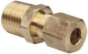 Brass Tube Fitting Connector 1/2" Compression X 1/4" Male Pipe