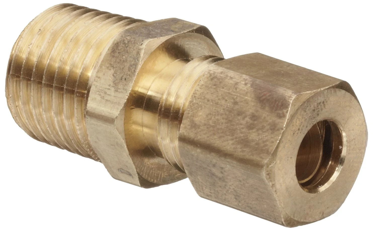 Brass Tube Fitting Connector 3/16 Inch Compression X 1/4 Inch Male Pipe