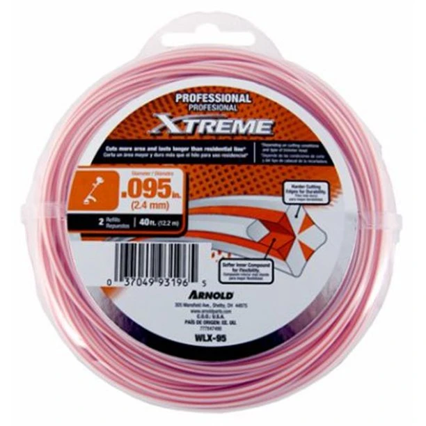 Red String Grass Trimmer Line, Best Quality, 0.095 Inch Diameter By 40 Feet Length, 2 Refills Pack