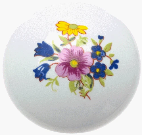 1-3/8 Inch White Ceramic Knob For Cabinets And Drawers