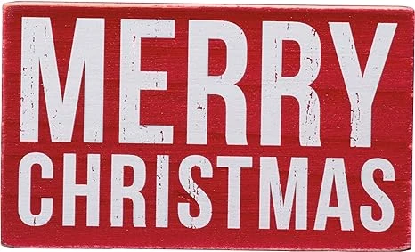Box Sign Merry Christmas Ink Stamp