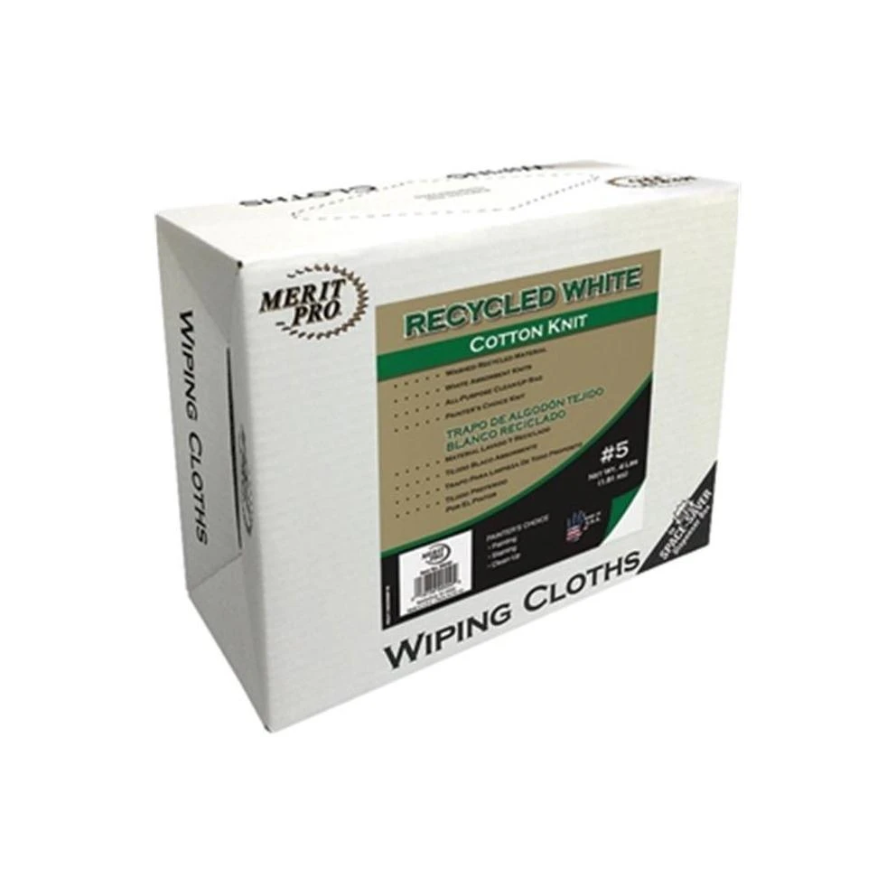 99550 Recycled White Cotton Knit Wiping Cloth - 4 Lb Box