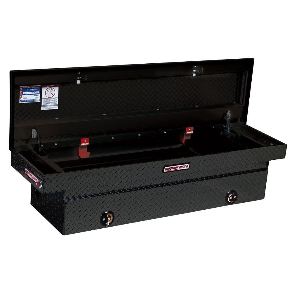 Weather Guard 71.5 in. Gloss Black Aluminum Full Size Crossbed Truck Tool Box