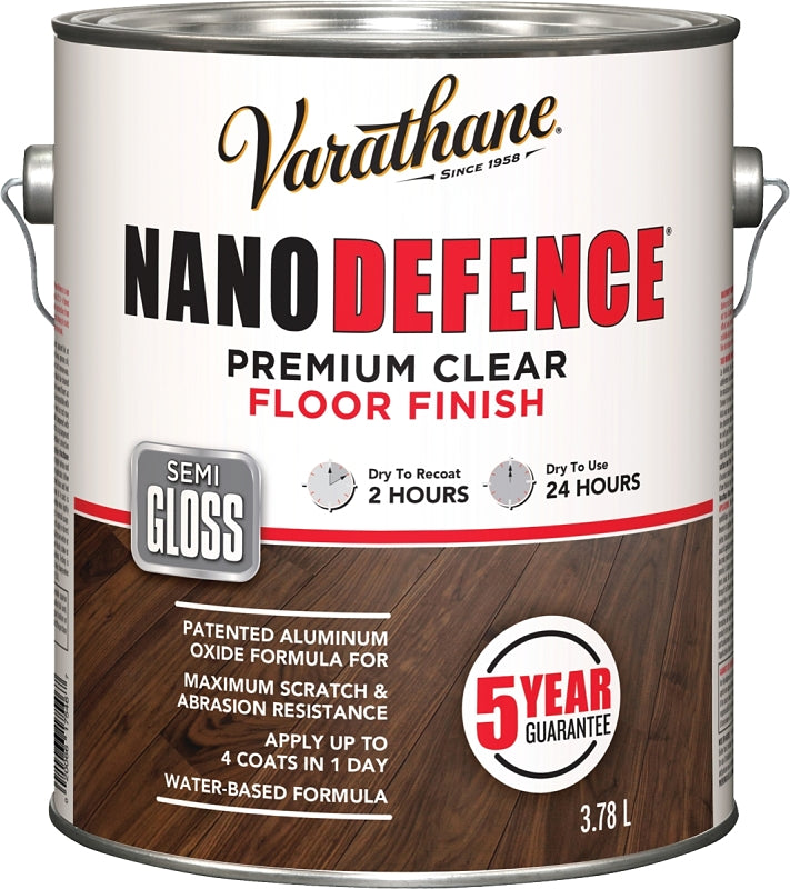 Varathane Y247503 Premium Floor Finish, Semi-Gloss, Liquid, Clear, 3.78 L, Can