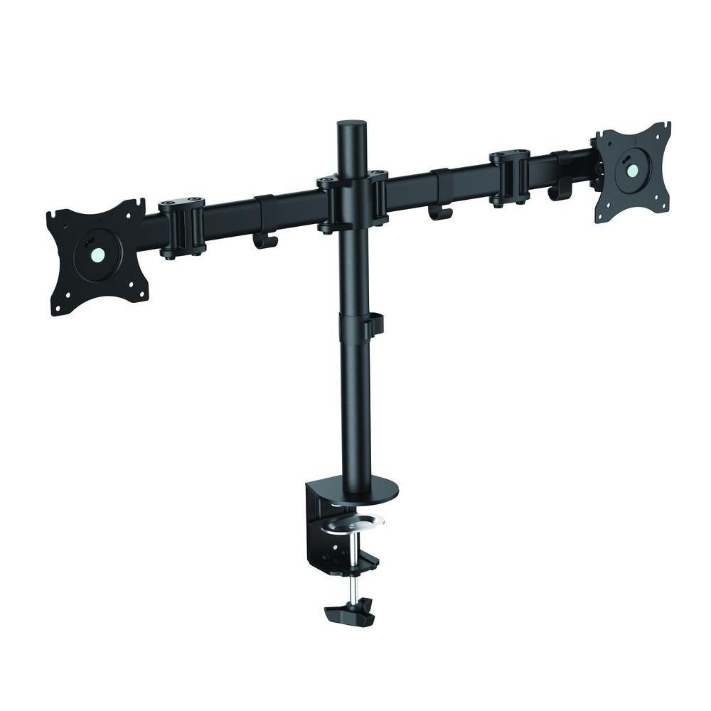 Dual Monitor Desk Mount Arm for 13 in. - 27 in. Screens, Holds 2 Monitors, 45 Degree Tilt, 17.6 lb. Capacity