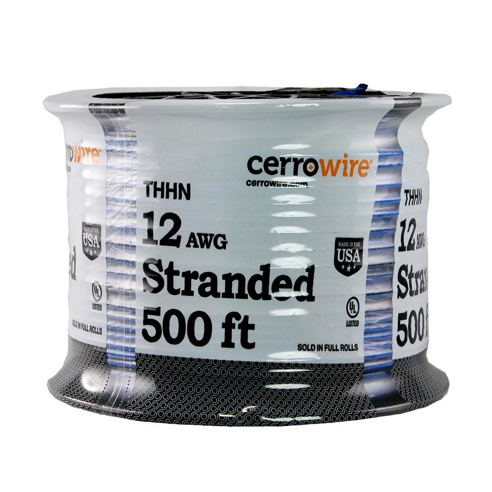 500 ft. 12/1 Blue Stranded THHN Wire