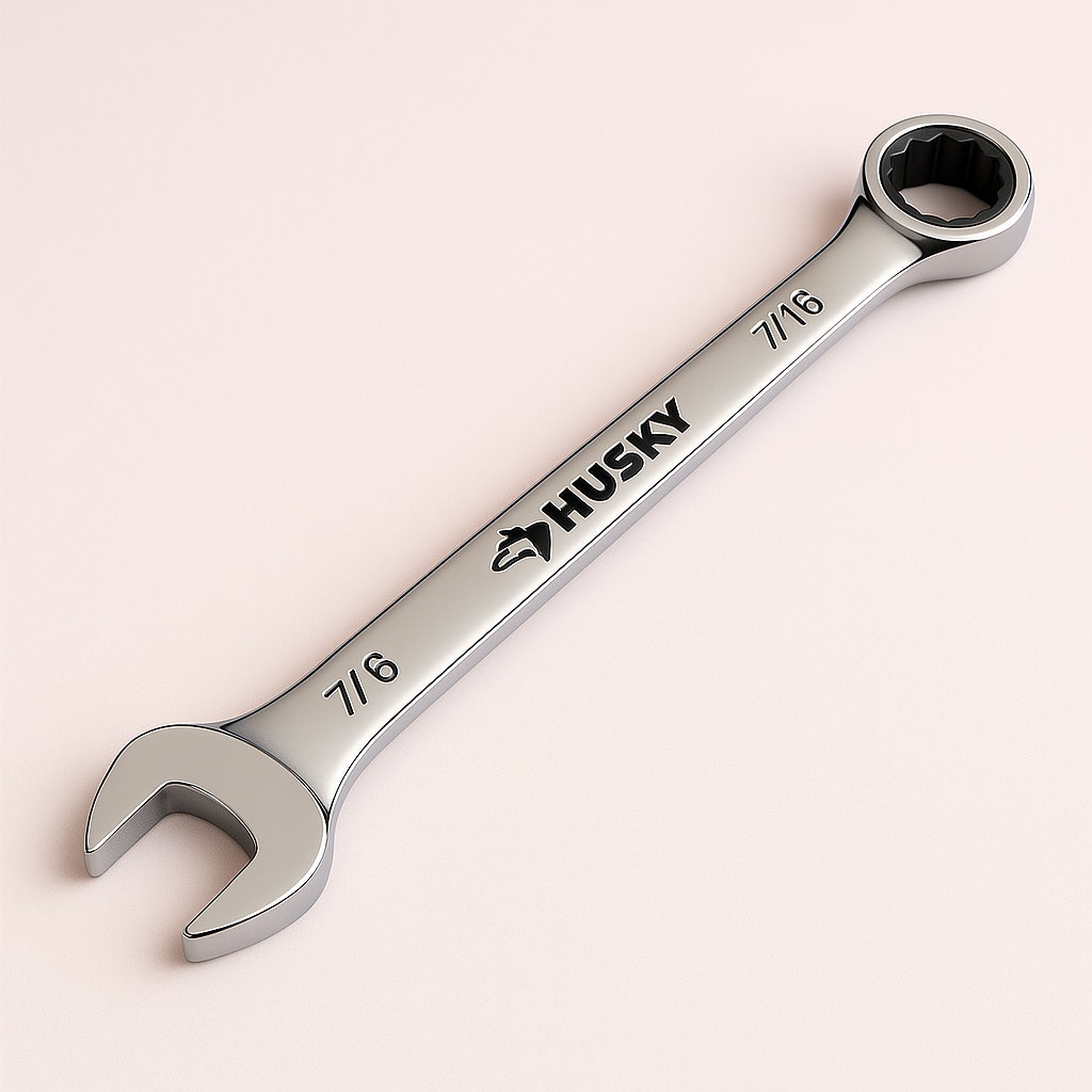 Husky 7/16 in. 12-Point SAE Ratcheting Combination Wrench