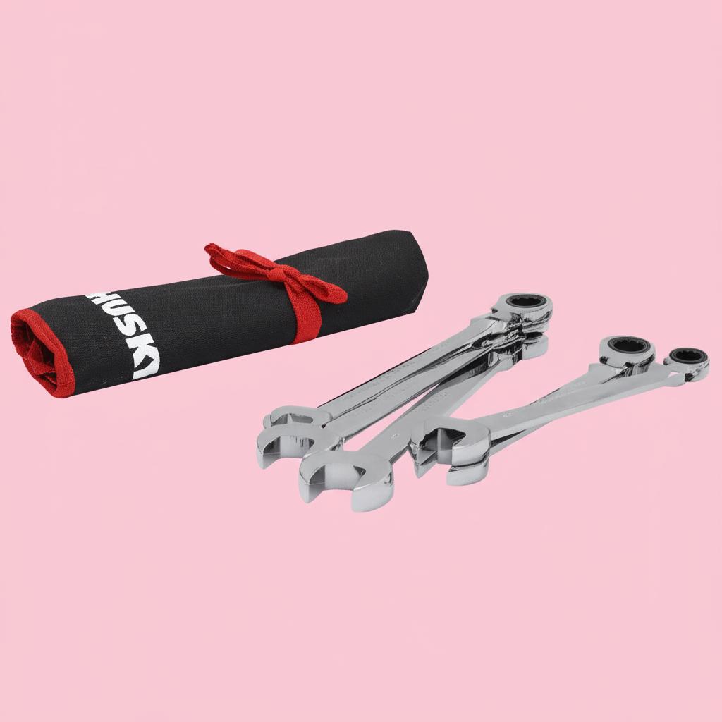 Husky 5-Piece SAE Reversible Ratcheting Wrench Set