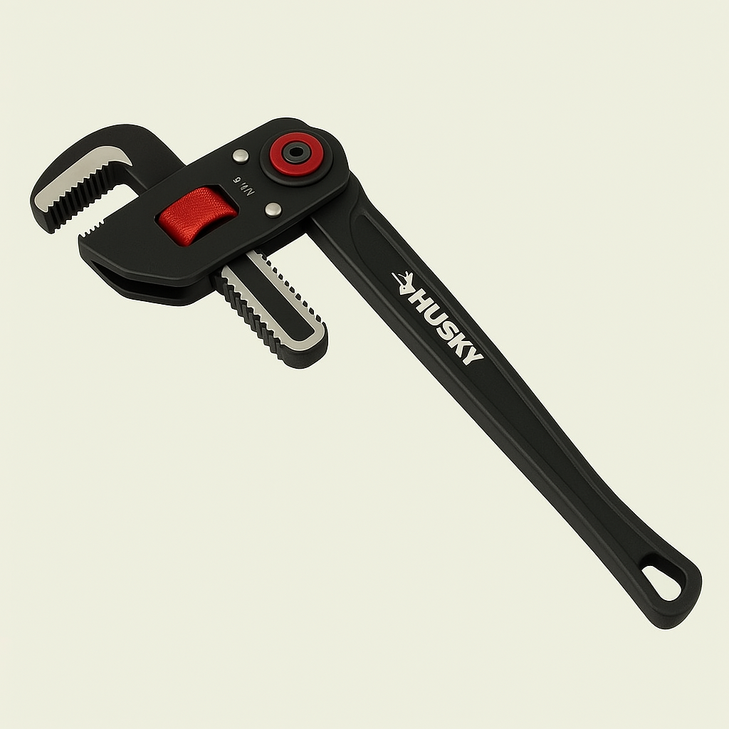 Husky Multi-Angle Pipe Wrench - Adjustable and Durable