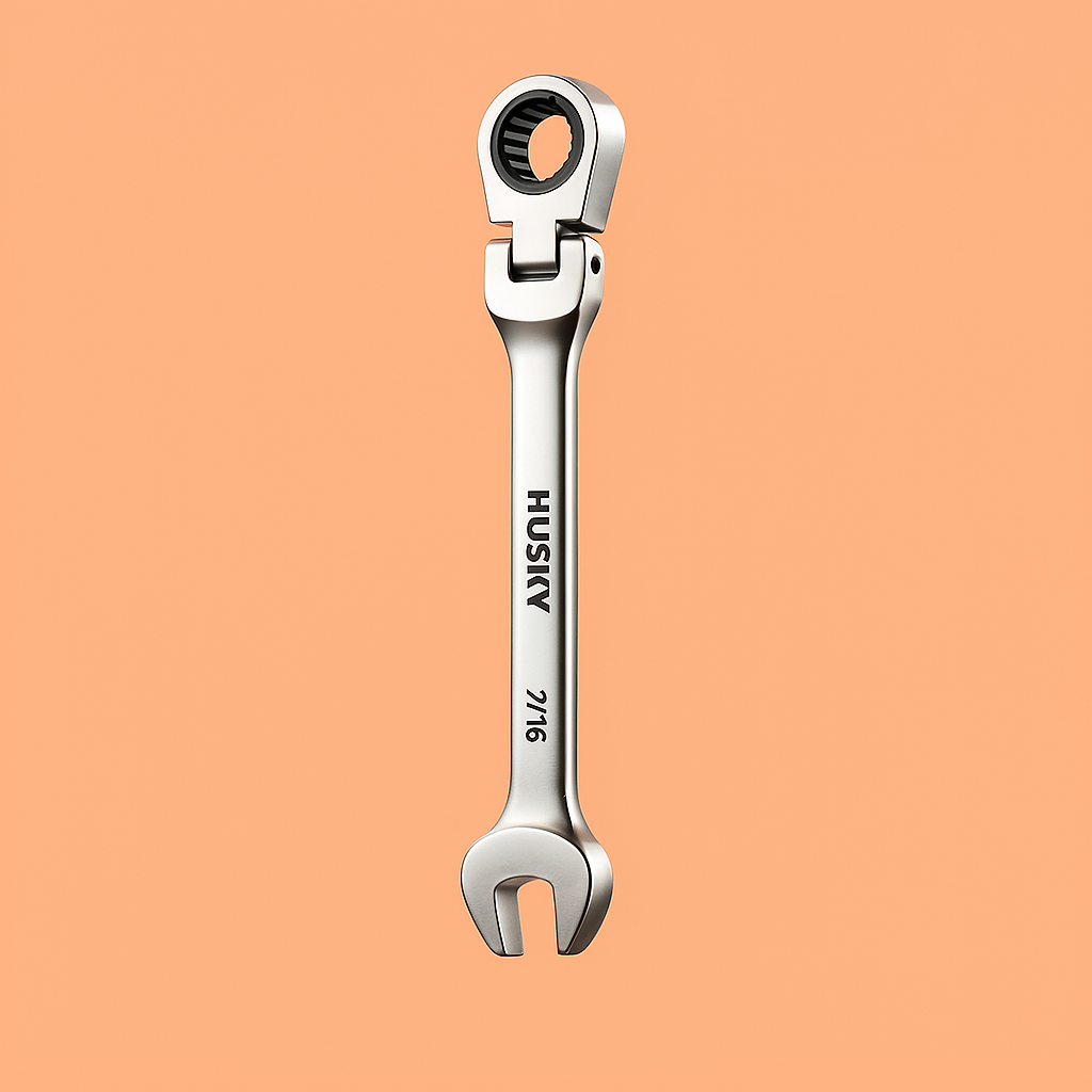 Husky 7/16 in. Flex Head Ratcheting Combination Wrench