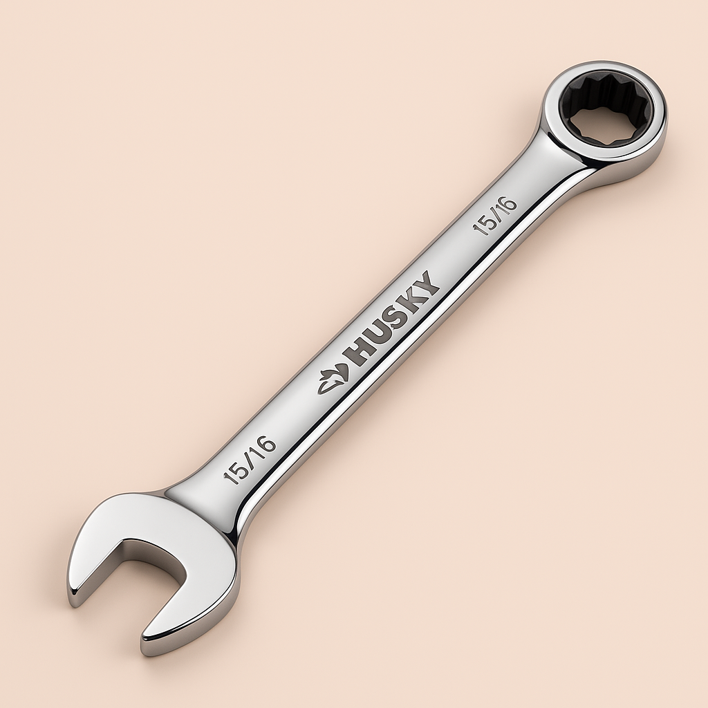 Husky 15/16 in. 12-Point SAE Ratcheting Combination Wrench