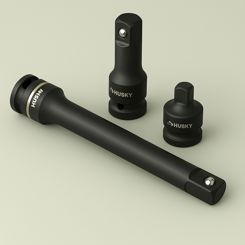 Husky 3-Piece Impact Accessory Set - Durable Chrome Molybdenum Steel