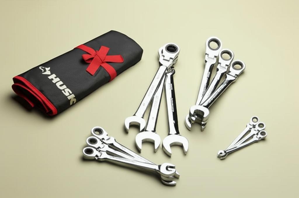 Husky 72-Tooth Master SAE Flex Head Ratcheting Wrench Set (12-Piece)