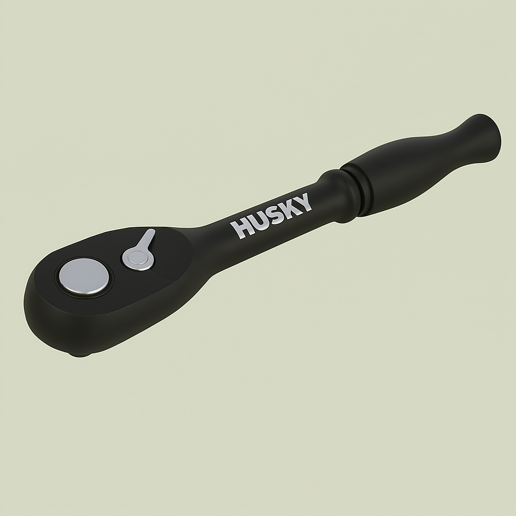 Husky 1/4 in. Drive 100-Position Low-Profile Long Handle Ratchet