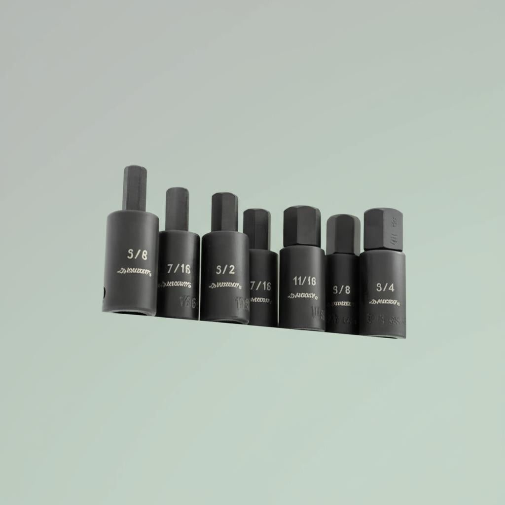 Husky 1/2 in. Drive Hex Bit Impact Socket Set SAE (7-Piece)