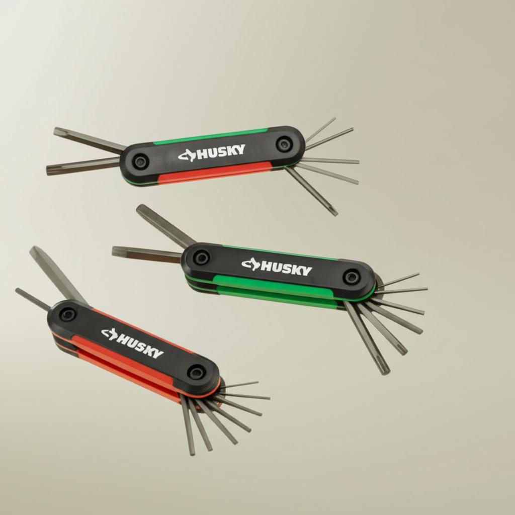 Husky SAE/Metric Folding Hex Key Set with Bonus Torx Set (3-Piece)