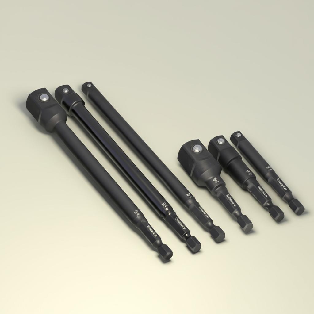 Husky 1/4 in. Drive Impact Driver Socket Adapter Set (6-Piece) – Durable Steel, Versatile Sizes, Lifetime Warranty