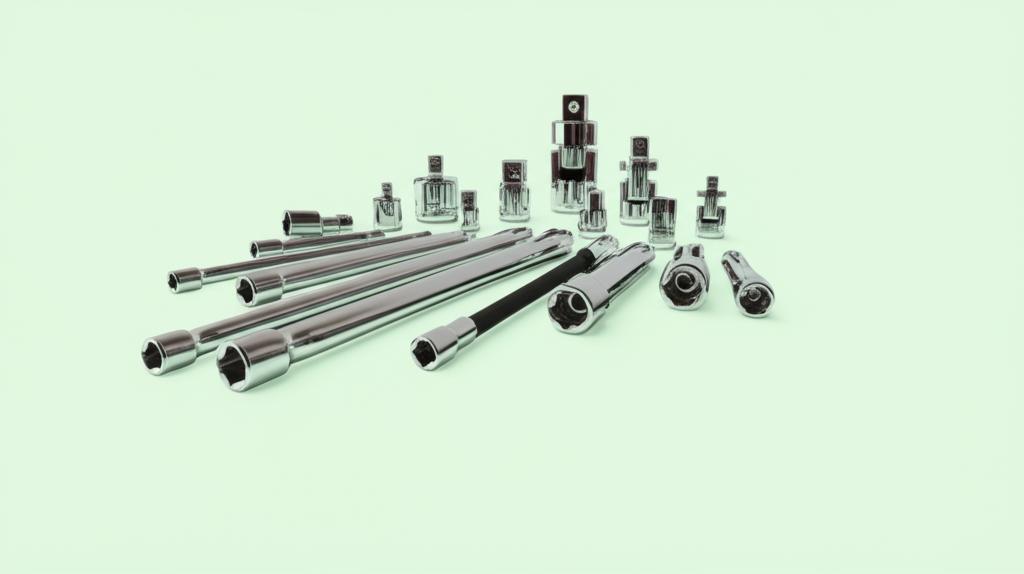 Husky 1/4 in., 3/8 in., 1/2 in. Drive Accessory Set (19-Piece) – Universal Socket Adapter & Extension Set