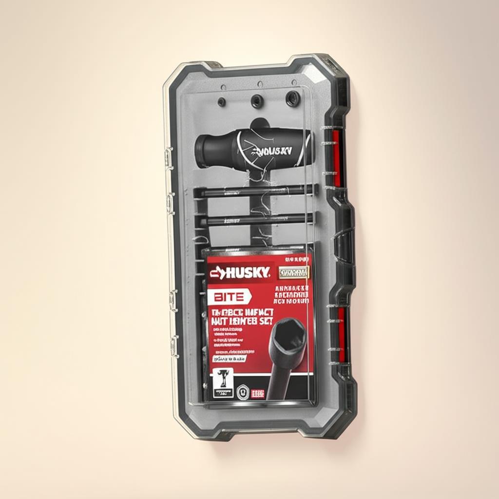 Husky BITE SAE Impact Ready Interchangeable Nut Driver Set with Cushion-Grip Handle (10-Piece)