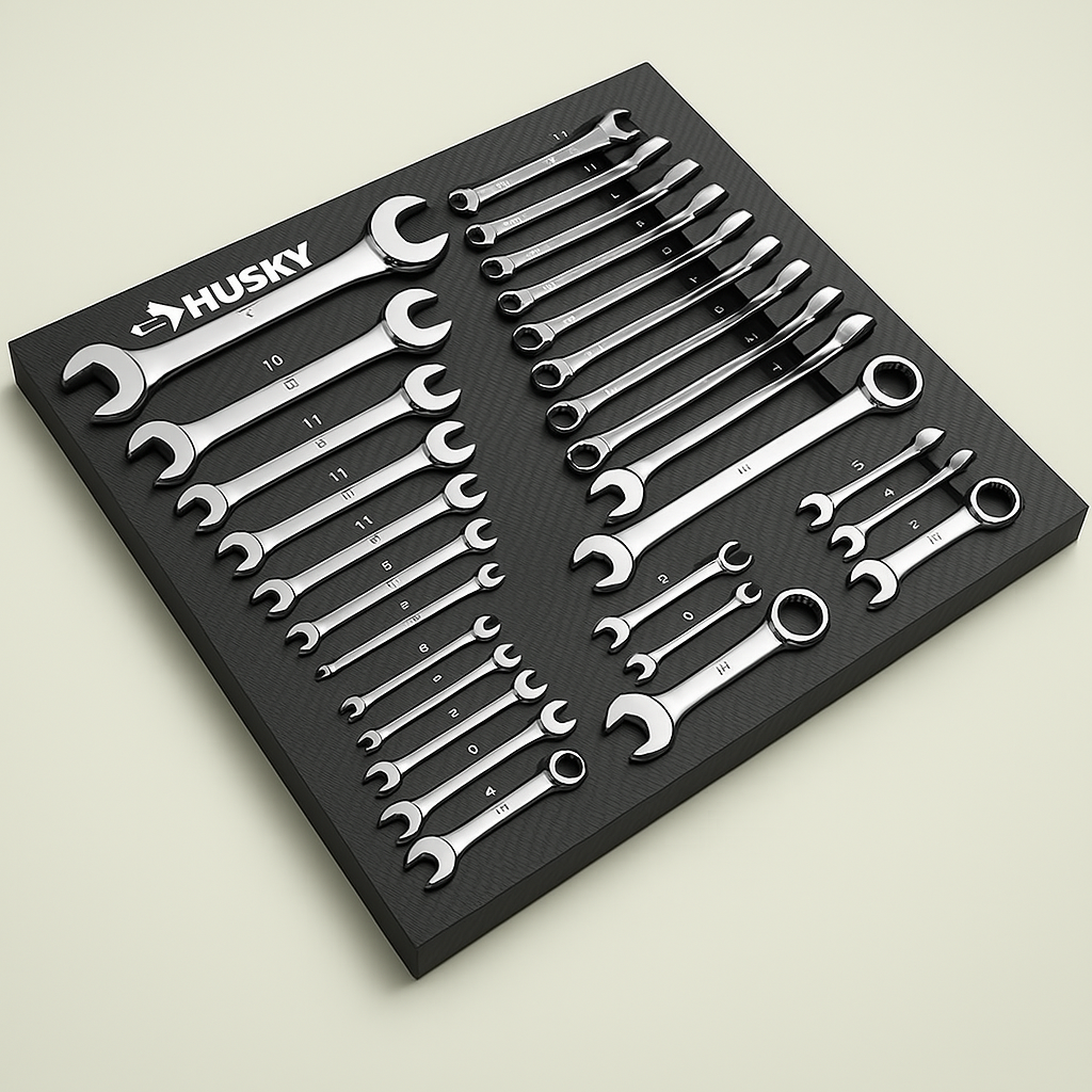 Husky SAE and Metric Ratcheting Wrench Set in EVA Tray (30-Piece)