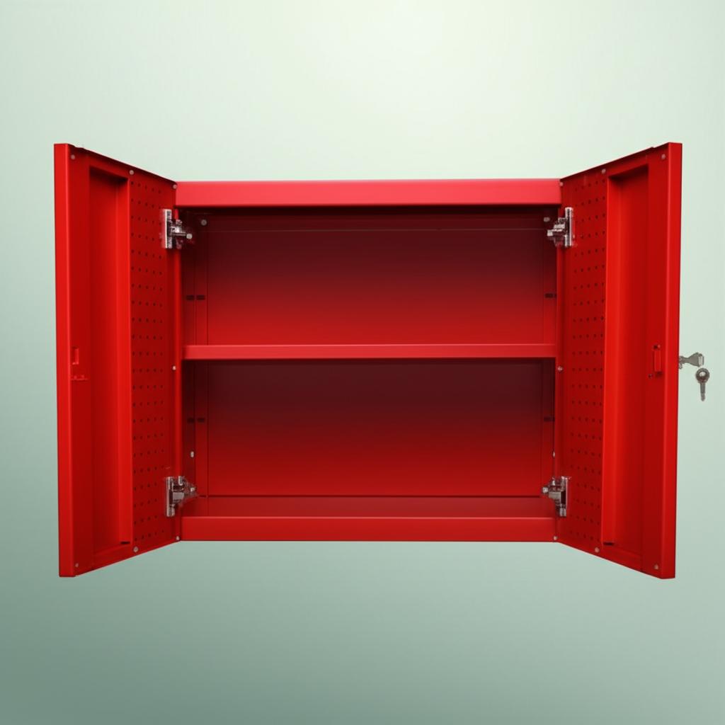 Husky Heavy Duty Welded 20-Gauge Steel Wall Mounted Garage Cabinet in Red, 28 in. W x 22 in. H x 14 in. D