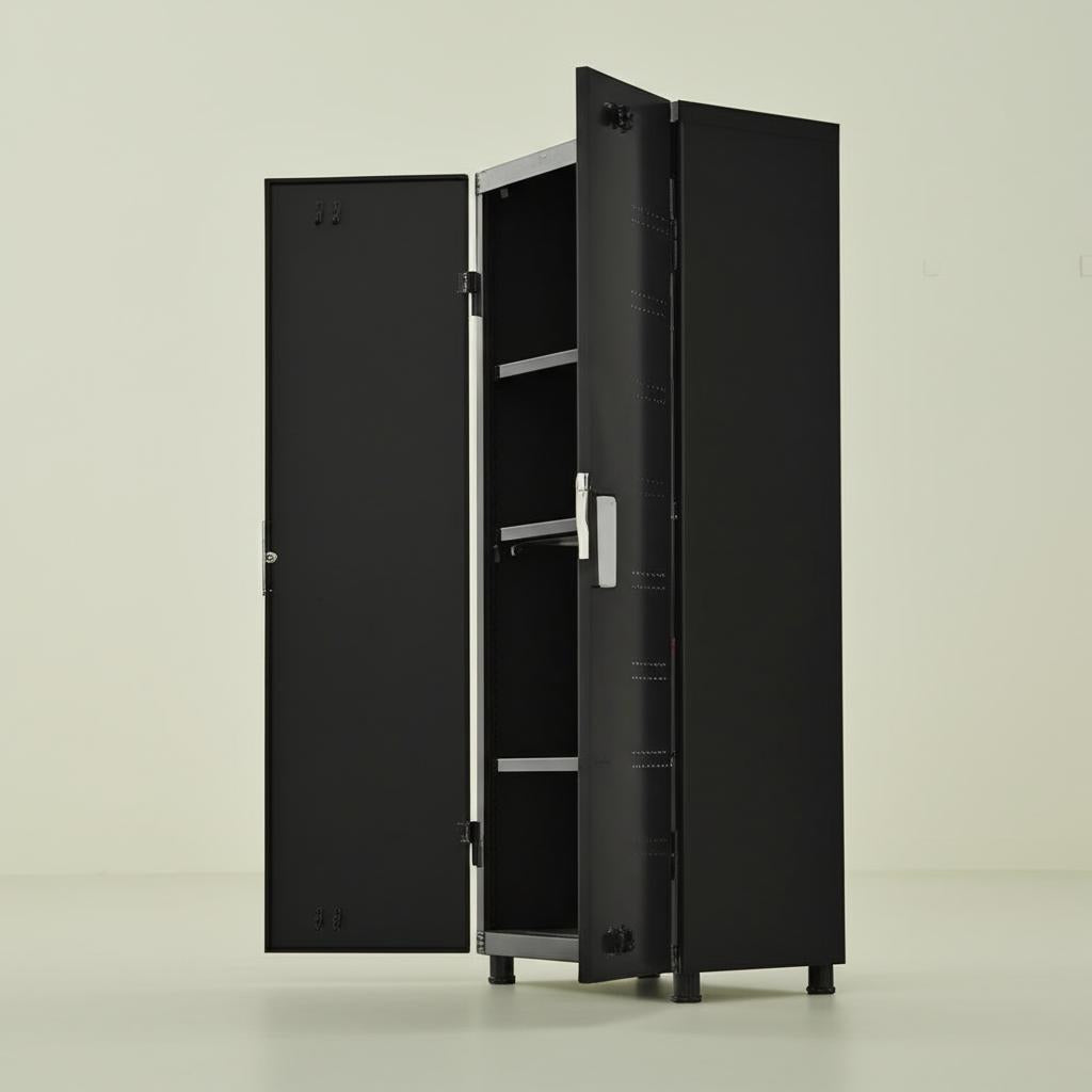 Husky Ready-to-Assemble 24-Gauge Steel Freestanding Garage Cabinet in Black