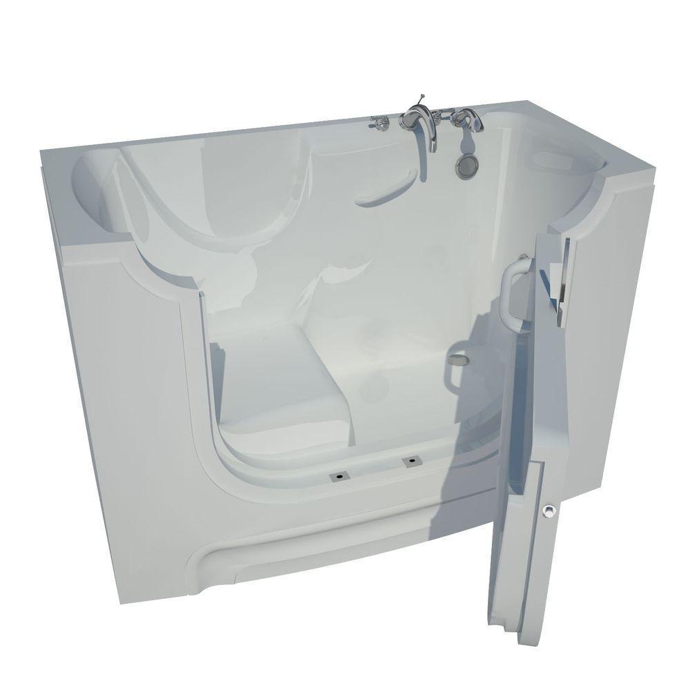 HD Series 30 in. x 60 in. Right Drain Wheelchair Access Walk-In Soaking Bathtub in White