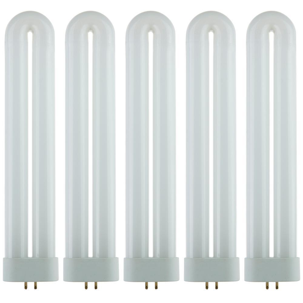 9 in. 18-Watt U-Bent T6 FUL 4-Pin GX10Q CFL Fluorescent Tube Light Bulb, Black Light (5-Pack)