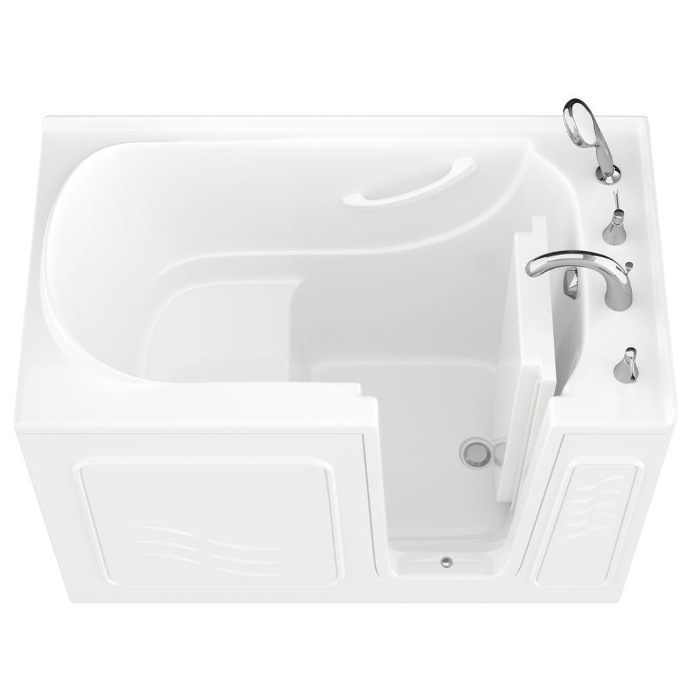 HD Series 30 in. x 53 in. Right Drain Quick Fill Walk-In Soaking Bathtub in White