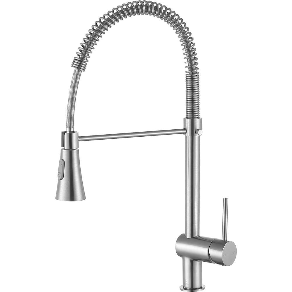 Carriage Single Handle Standard Kitchen Faucet in Brushed Nickel