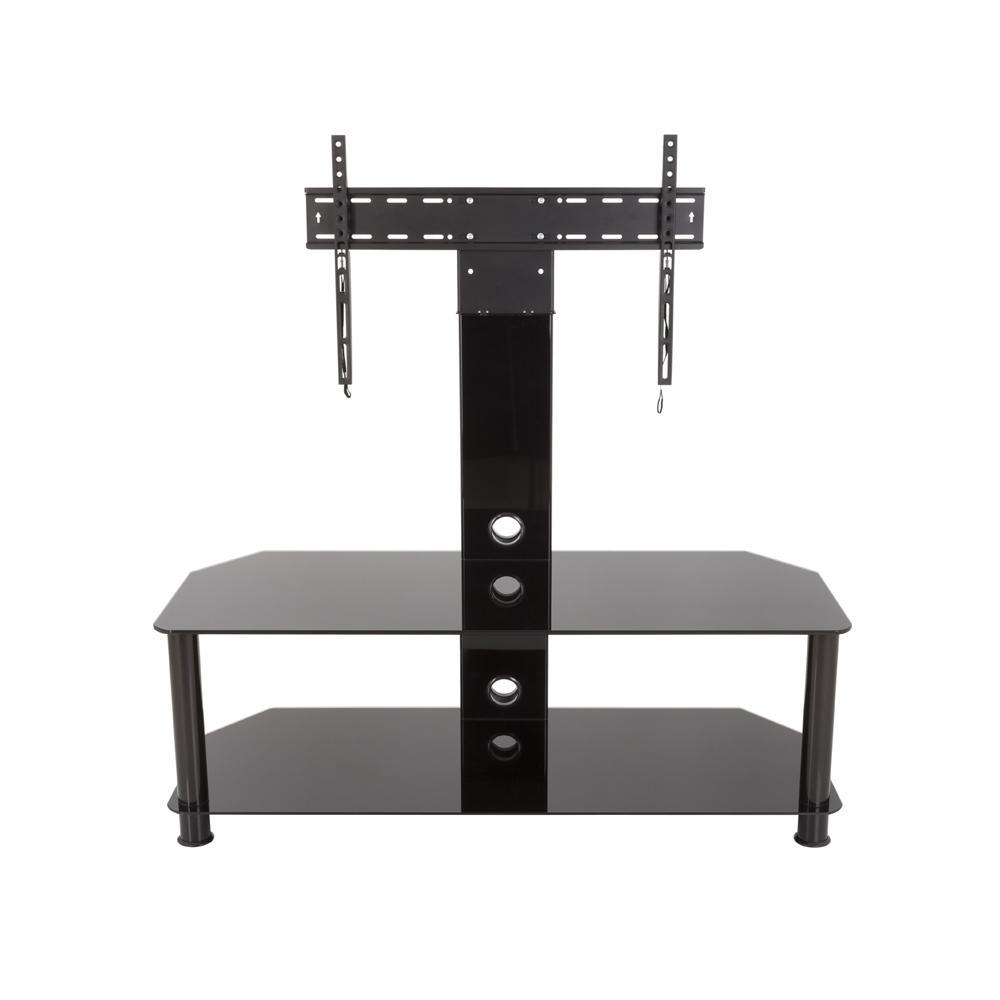 SDCL1140BB-A Stand with TV Mount for TVs up to 65 in. Black Glass, Black Legs