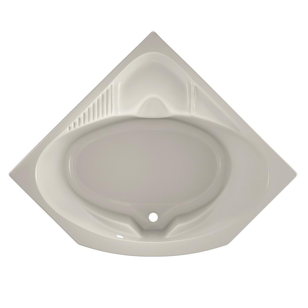 CAPELLA 55 in. x 55 in. Acrylic Corner Drop-in Bathtub in Oyster