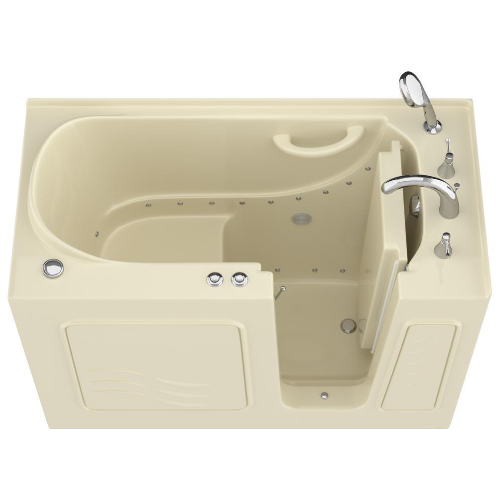 HD Series 26 in. x 53 in. Right Drain Quick Fill Walk-In Air Tub in Biscuit