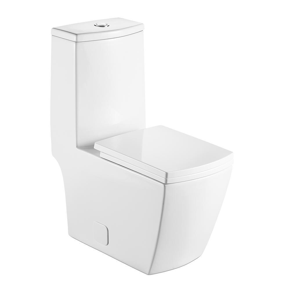 0.8 GPF/1.28 GPF Dual Flush Round Shape Ceramic Elongated Toilet Including Toilet Round Only Seat in White