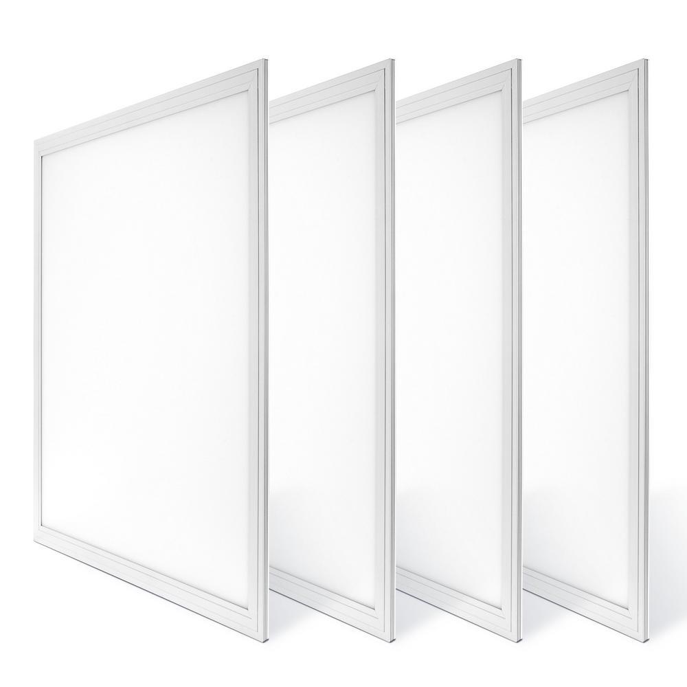 2 ft. x 2 ft. White Integrated LED Dimmable Edge Lit Panel, 4000K (4-Pack)