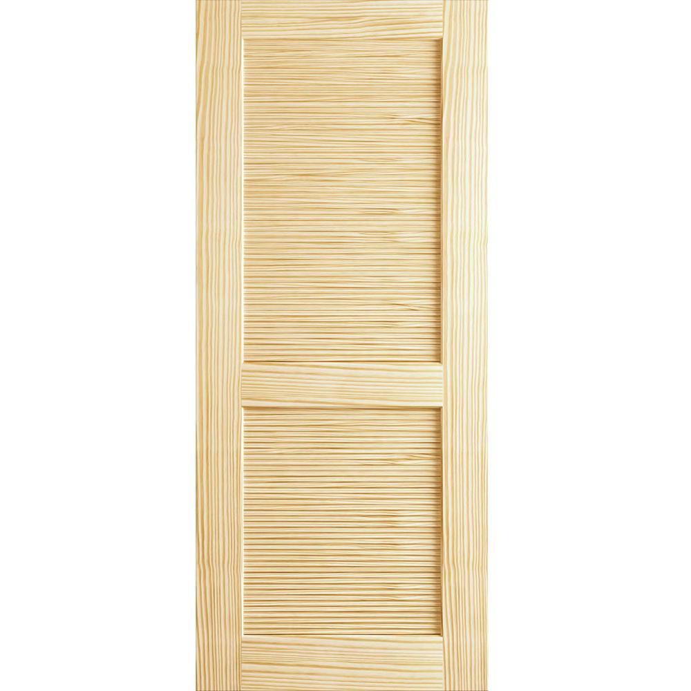 28 in. x 80 in. Louvered Solid Core Unfinished Wood Interior Door Slab