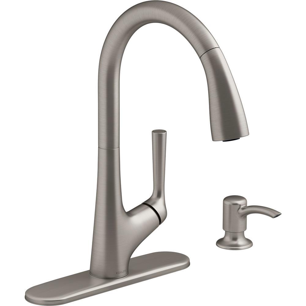 Elmbrook Single-Handle Pull-Down Sprayer Kitchen Faucet in Vibrant Stainless